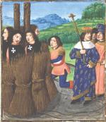 Król Francji Filip Piękny skazał rycerzy Zakonu Świątyni na śmierć przez spalenie (obraz z końca XV w.).