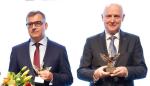 Laureaci nagrody Filary Budżetu: Zbigniew Jagiełło, prezes PKO Banku Polskiego i Wojciech Jasiński, prezes PKN Orlen.
