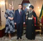 Prezydent  u patriarchy. Andrzej Duda i jego małżonka spotkali się  w stolicy Etiopii Addis Abebie ze zwierzchnikiem Etiopskiego Kościoła Ortodoksyjnego. Spotkanie to było jednym  z punktów wizyty polskiej pary prezydenckiej w Federalnej Demokratycznej Republice Etiopii.