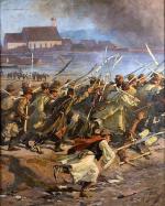 Dzieło przedstawiające bitwę o Sybin, która rozegrała się 11 marca 1849 r.,  powstawało w 1897 r  