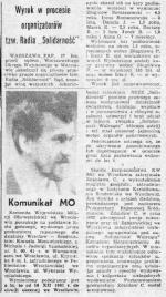 W 1983 r. za Kornelem Morawieckim wydano list gończy. Donosiła o tym „Gazeta Robotnicza”, organ KW PZPR we Wrocławiu.