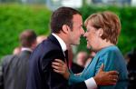Angela Merkel i Emmanuel Macron na spotkaniu przygotowawczym przed szczytem G20.