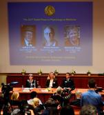 Konferencja prasowa w sztokholmskim Karolinska Institute podczas której przedstawiono nazwiska i dokonanie laureatów 