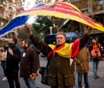 Protest przeciwników niepodległej Katalonii w centrum Barcelony.