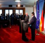 Szefowie dyplomacji Polski i Niemiec na spotkaniu z prasą po rozmowach w Berlinie.