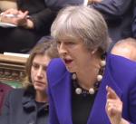 Premier Theresa May podczas debaty w Izbie Gmin.