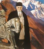 Nikołaj Roerich (1874–1947) w czasie jednej z wypraw do Indii (autoportret z 1937 r.).