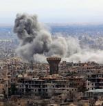 27 lutego. Widok z Damaszku na wschodnią Ghutę, gdzie w warunkach oblężenia od czterech lat żyje około 400 tysięcy ludzi 