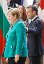Angela Merkel i Emmanuel Macron w Brukseli 