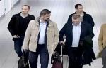 Czterej agenci GRU po przylocie na lotnisko w Hadze  