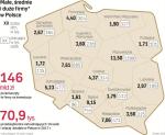 ≥5,8 mln osób pracowało w małych, średnich i dużych przedsiębiorstwach w 2017 r.  To mniej więcej co trzecia pracująca osoba w Polsce (reszta pracuje sferze budżetowej, w rolnictwie, w mikrofirmach). Najwięcej takich większych firm działa i zatrudnia najwięcej ludzi na Mazowszu oraz Śląsku. Najmniej – w województwach podlaskim, opolskim oraz lubuskim.  —acw