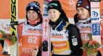 ≥Podium z soboty. Od lewej: Kamil Stoch, Ryoyu Kobayashi i Piotr Żyła 