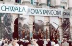 ≥Warszawa, 1 sierpnia 2004.  Obchody 60. rocznicy wybuchu powstania warszawskiego; uroczystości przed siedzibą Prezydenta m.st. Warszawy na pl. Bankowym. 