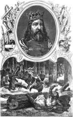 Kazimierz Wielki w cyklu „Wizerunki książąt i królów polskich” Ksawerego Pillatiego z 1888. 9 września 1370 roku, w drugim dniu łowów, jak podaje Janko z Czarnkowa „goniąc jelenia, gdy się koń pod nim przewrócił, spadł z niego i otrzymał niemałą ranę w lewą goleń”. Wdało się zakażenie, Kazimierz mocno gorączkował i mimo starań ówczesnych medyków zmarł 5 listopada.