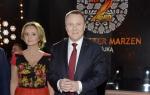 Prezes  Jacek Kurski  z żoną Joanną Klimek podczas konferencji „Sylwester marzeń  z Dwójką”, grudzień, 2018 
