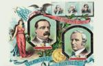 Plakat wyborczy Grovera Clevelanda i Thomasa Hendricksa z kampanii w 1884 r. 