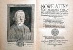 Karta tytułowa „Nowych Aten” wraz z podobizną księdza Benedykta Chmielowskiego, autora tej quasi-encyklopedii  