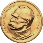 Złota moneta z Piłsudskim ma cenę wywoławczą 100 tys. zł 