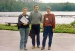 Bachotek, zapewne czerwiec 1989 Małgorzata Jeziorska, Joachim Sauer i Angela Merkel