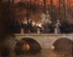 „Starcie belwederczyków z kirasjerami rosyjskimi na moście w Łazienkach”, obraz Wojciecha Kossaka 