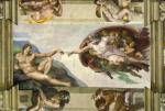 „Stworzenie Adama” Michał Anioł namalował w środkowej części sklepienia Kaplicy Sykstyńskiej 