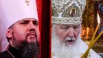 Zwierzchnik Prawosławnej Cerkwi Ukrainy Epifaniusz (z lewej) i patriarcha Rosyjskiej Cerkwi Prawosławnej Cyryl I 