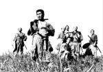 Kadr z filmu „Siedmiu samurajów” (1954). Na pierwszym planie: Toshirō Mifune 