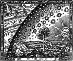 Jak daleko można by podróżować w zewnętrznym kierunku – nie wiadomo. Drzeworyt nieznanego artysty, który po raz pierwszy opublikowany został w książce Camille Flammarion „L’atmosphère: météorologie populaire” w 1888 r.