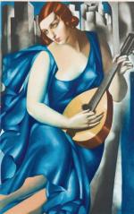 Tamara Łempicka, „Kobieta w niebieskiej sukience”, akwatinta ok. 1929  