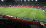 Mecz 1/4 finału piłkarskiego Pucharu Polski GKS Tychy – Cracovia, rozgrywany przy pustych trubunach  