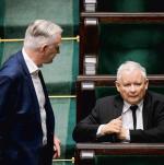 Weto wobec scenariusza głosowania korespondencyjnego wyraziło Porozumienie (Na zdj. Jarosław Gowin z Jarosławem Kaczyńskim). 