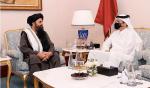 Lider talibów mułła Baradar i szef MSZ Kataru Mohamed as-Sani 