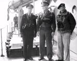 Dowódcy alianccy,  od lewej: admirał Ramsay, generał Dwight Eisenhower i marszałek Montgomery, około czerwca 1944 r. 