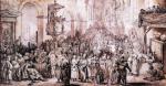 Liberum veto było szczytowym osiągnięciem wolności szlacheckiej. „Sejmik w kościele”, obraz Jana Piotra Norblina 