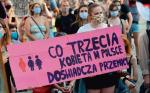 Protest kobiet  w Krakowie  w ramach ogolnopolskiej akcji „Nie dla przemocy domowej”. Lipiec 2020 r. 