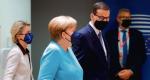 Kanclerz Angela Merkel i premier Mateusz Morawiecki tuż przed rozpoczęciem rozmów w Brukseli 