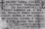Tablica  na murze kościoła  św. Marii Magdaleny na warszawskim Wawrzyszewie upamiętniająca żołnierzy Grupy „Kampinos” 
