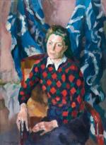 Portret malarki Lutki Pink namalowany przez Wacława Zawadowskiego 