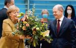 Zmiana warty. Odchodzącej kanclerz Angeli Merkel dziękował  w środę jej następca Olaf Scholz