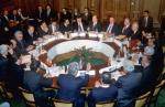 Pierwsze spotkanie przywódców Wspólnoty Niepodległych Państw. Wtedy oficjalnie ogłoszono rozwiązanie ZSRR. Mińsk, 30 grudnia 1991 r. 