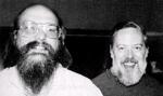 Od lewej: Ken Thompson (twórca języka B) i Dennis MacAlistair Ritchie (twórca języka C) 