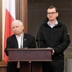 Jarosław Kaczyński i Mateusz Morawiecki podczas wizyty w Kijowie