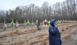 Cmentarz w Czernihowie, gdzie pochowano część z 350 mieszkańców, którzy zginęli z rąk rosyjskich żołnierzy