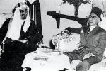 Jamil Mardam Bey (z prawej) na spotkaniu z księciem Fajsalem, późniejszym królem Arabii Saudyjskiej (w latach 1964–1975)
