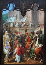 „Wjazd wielkiego mistrza Siegfrieda von Feuchtwangen do zamku malborskiego”, obraz Karla Wilhelma Kolbego (młodszego) z 1825 r.