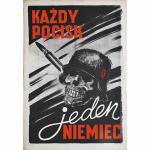 Polski plakat z okresu II wojny światowej wzywający rodaków do walki z niemieckim okupantem