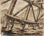 Jeńcy budujący most na rzece Kwai (rysunek wykonany przez Leo Rawlingsa w 1943 r.)