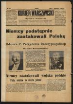 Wydanie wieczorne „Kurjera Warszawskiego” z 1 września 1939 r.