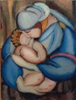 W zbiorach muzeum w Konstancinie jest obraz z 1922 roku „Matka i dziecko”
