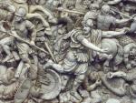 Fragment „Bitwy pod Gaugamelą” (relief wyrzeźbiony w kości słoniowej, XVIII w.). Do starcia między wojskami Aleksandra i Dariusza III doszło 1 października 331 r. p.n.e.